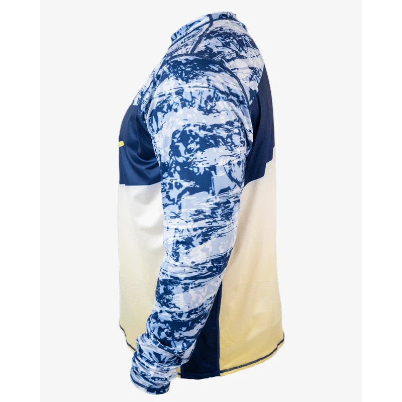 Side view of mint green arctic spring shirt with visible venting details