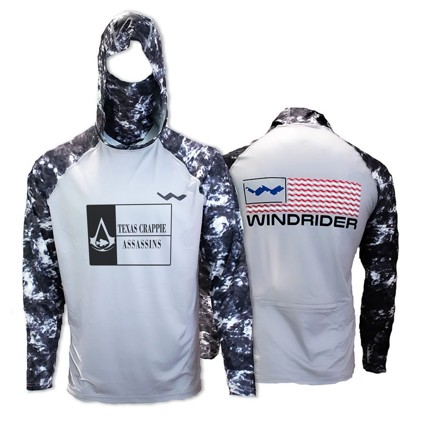 Texas Crappie Assassin Atoll Fishing Shirt - Grey - WindRider