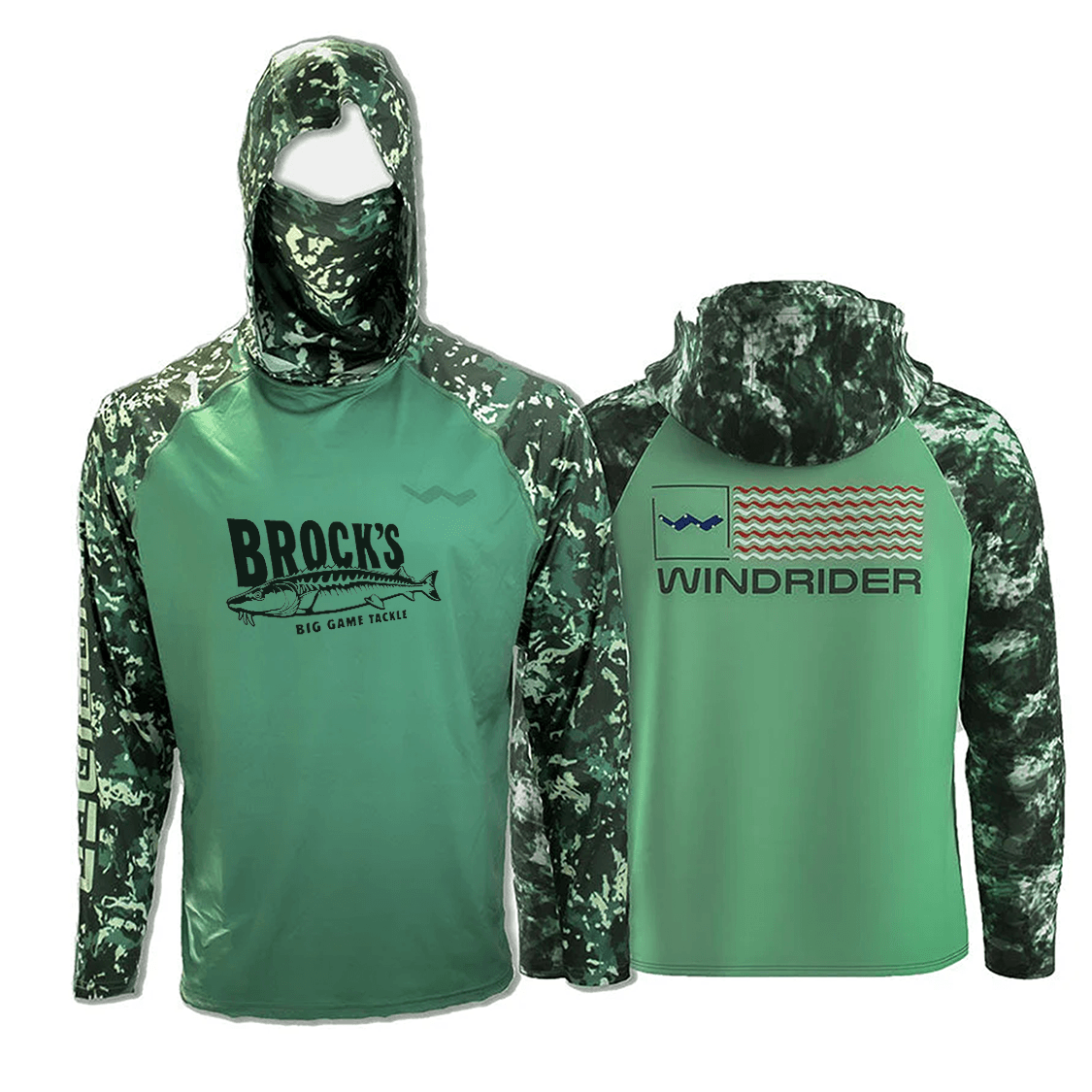 Brock's Big Game Tackle Atoll Fishing Shirt - Green - WindRider