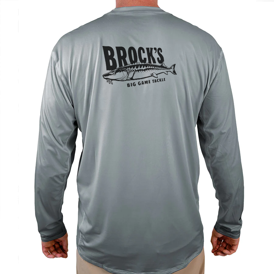 Brock's Big Game Tackle Helios Fishing Shirt - Grey - WindRider