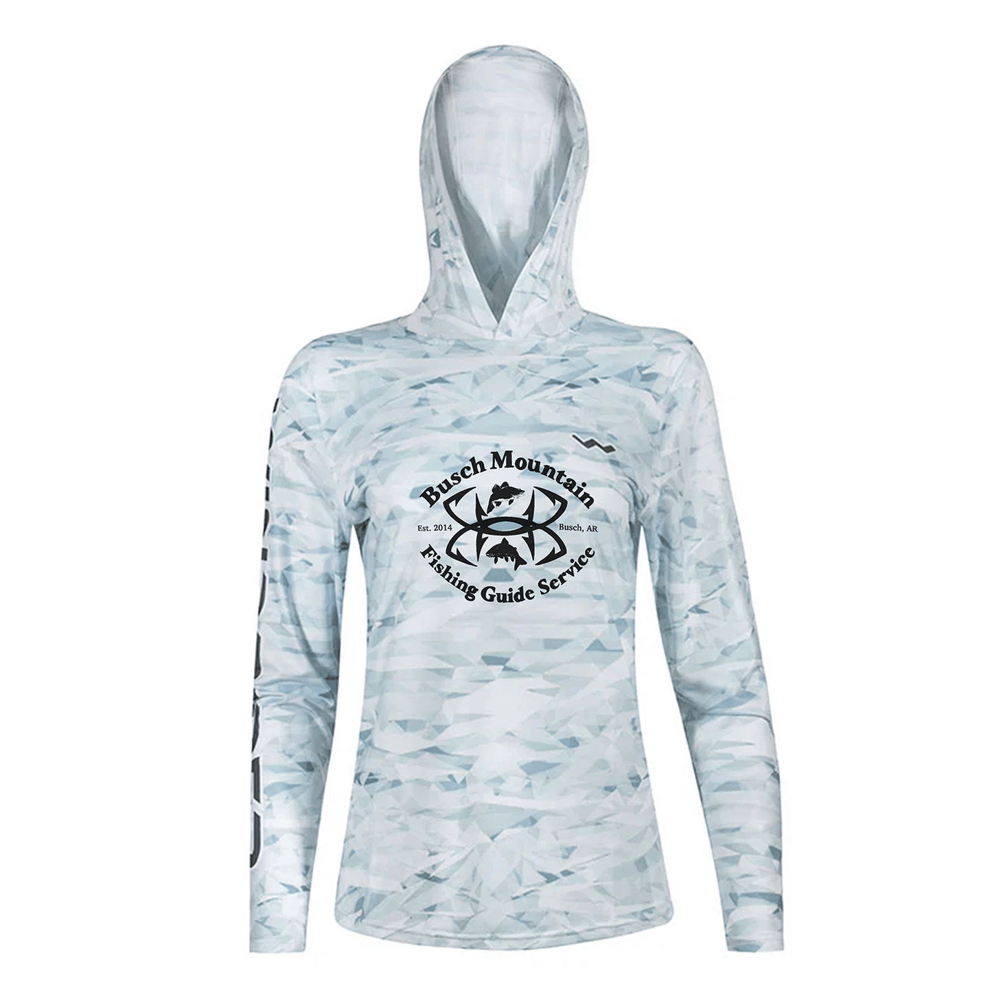 Women's Busch Mountain Fishing Guide Service HELIOS™ Hooded Sun Shirts - Hooded - Camo - WindRider