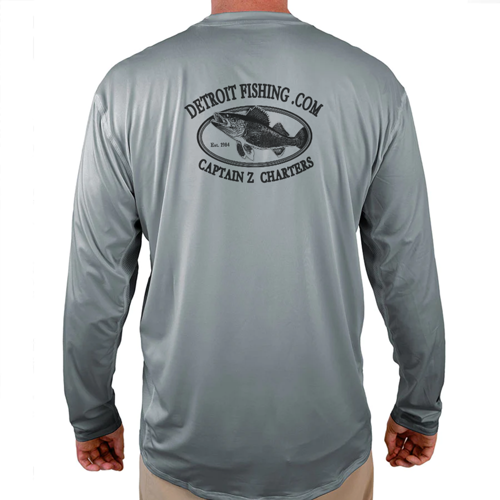 DetroitFishing.com Helios Fishing Shirt - Grey - WindRider