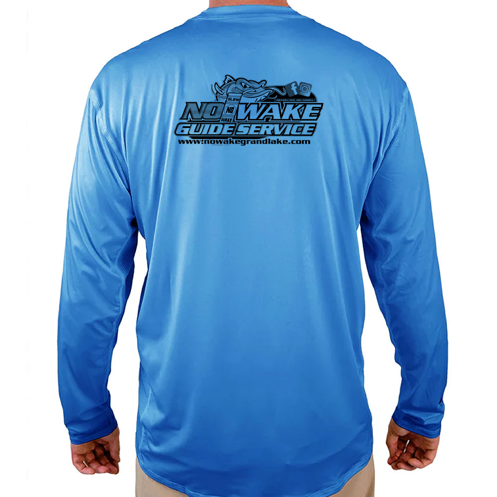 No Wake Guide Service Helios Fishing Shirt - Blue - WindRider