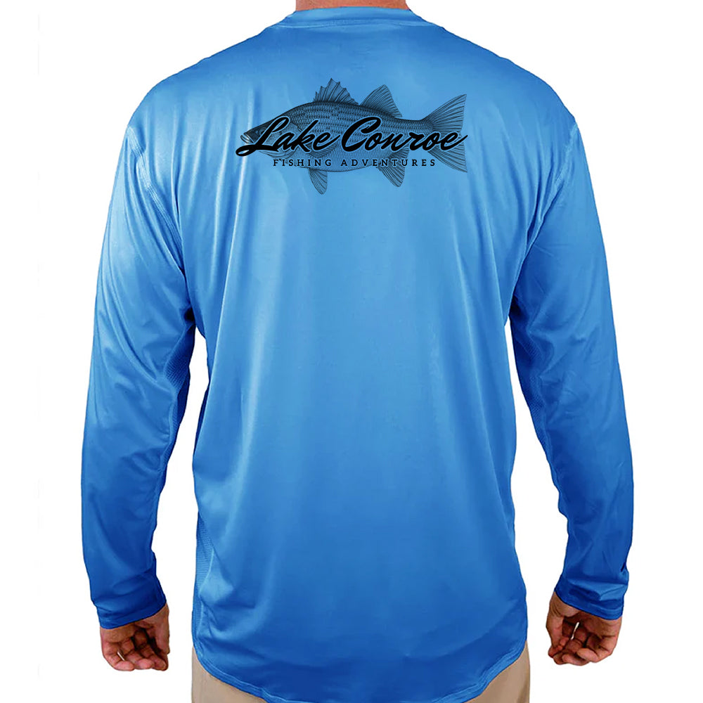 Lake Conroe Fishing Adventures Helios Fishing Shirt - Blue - WindRider