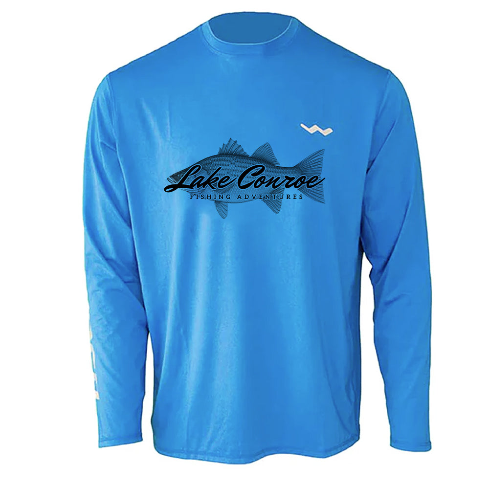Lake Conroe Fishing Adventures Helios Fishing Shirt - Blue - WindRider