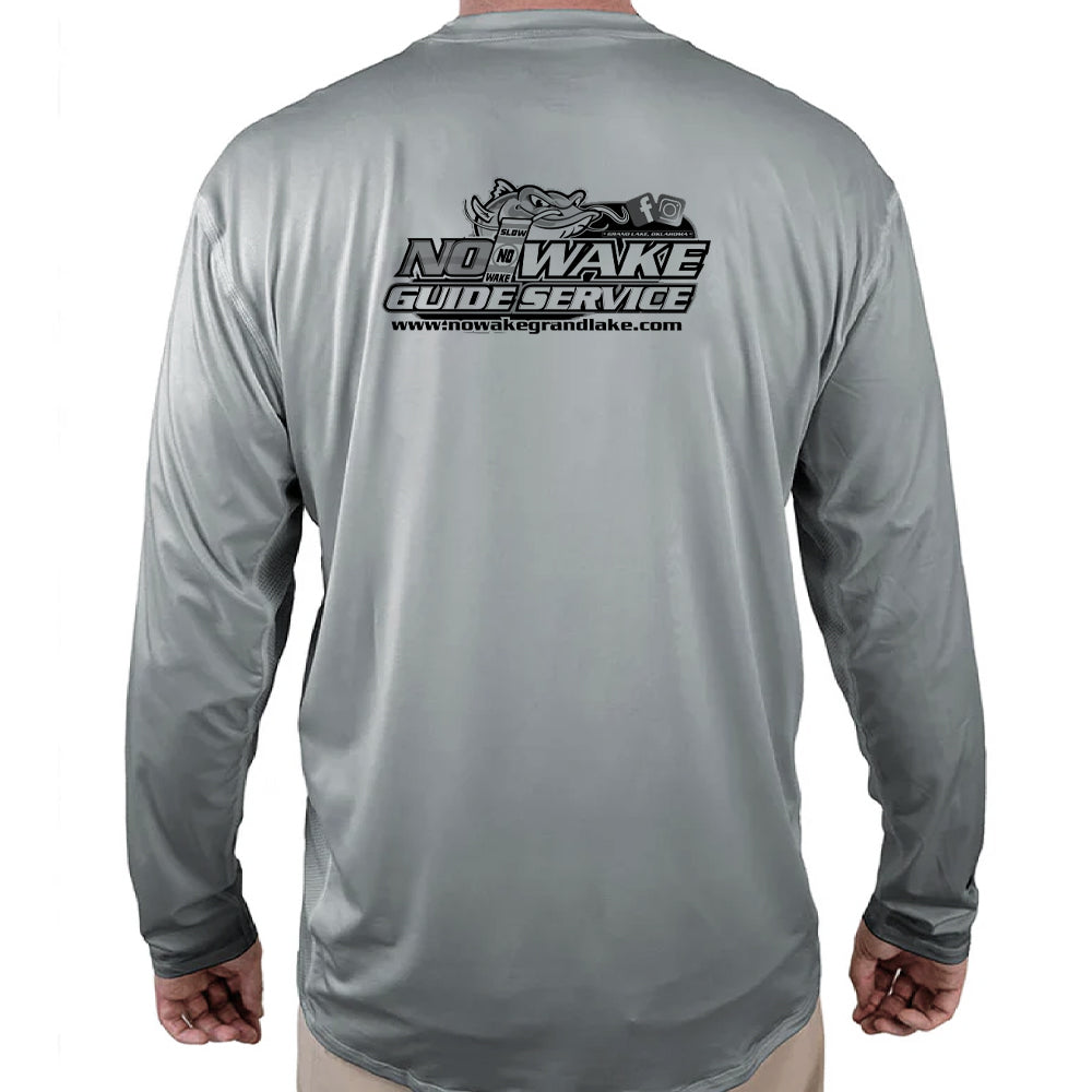 No Wake Guide Service Helios Fishing Shirt - Grey - WindRider