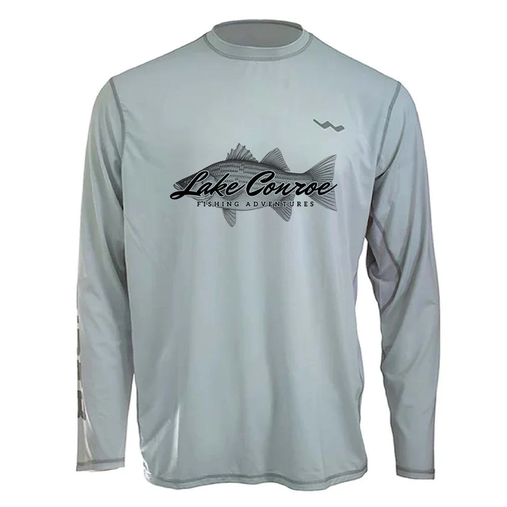 Lake Conroe Fishing Adventures Helios Fishing Shirt - Grey - WindRider