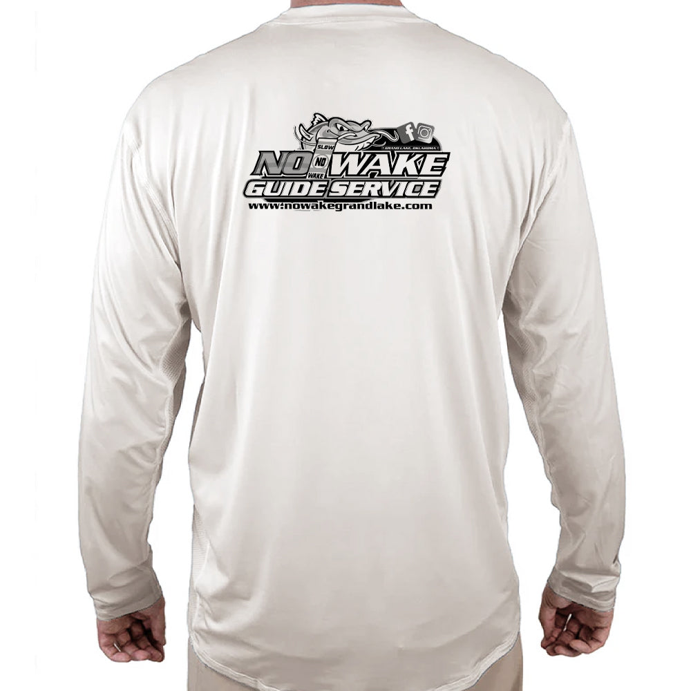 No Wake Guide Service Helios Fishing Shirt - White - WindRider