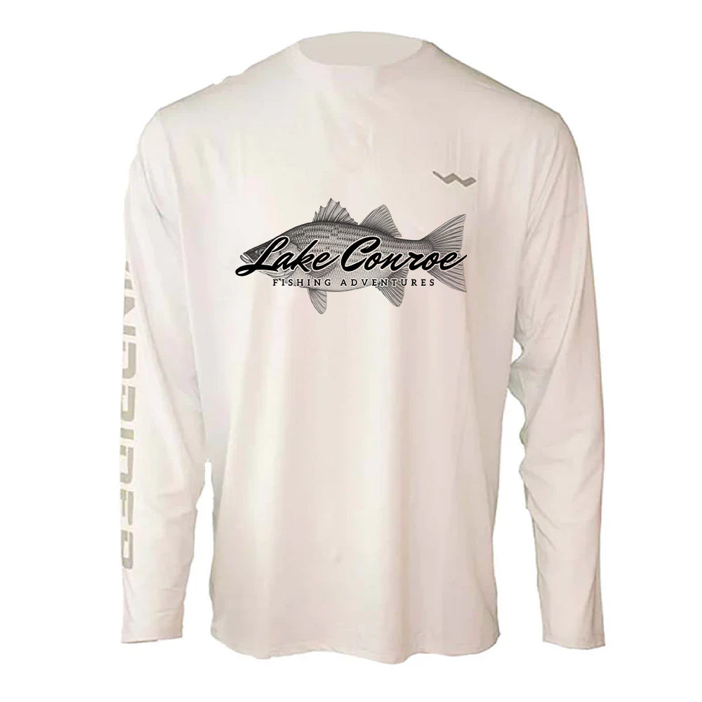 Lake Conroe Fishing Adventures Helios Fishing Shirt - White - WindRider