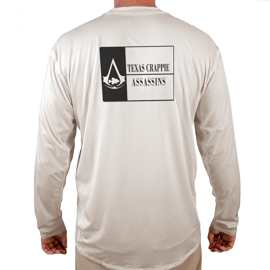 Texas Crappie Assassin Helios Fishing Shirt - White - WindRider