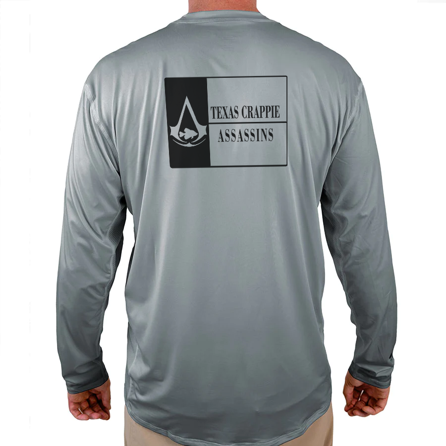 Texas Crappie Assassin Helios Fishing Shirt - White - WindRider