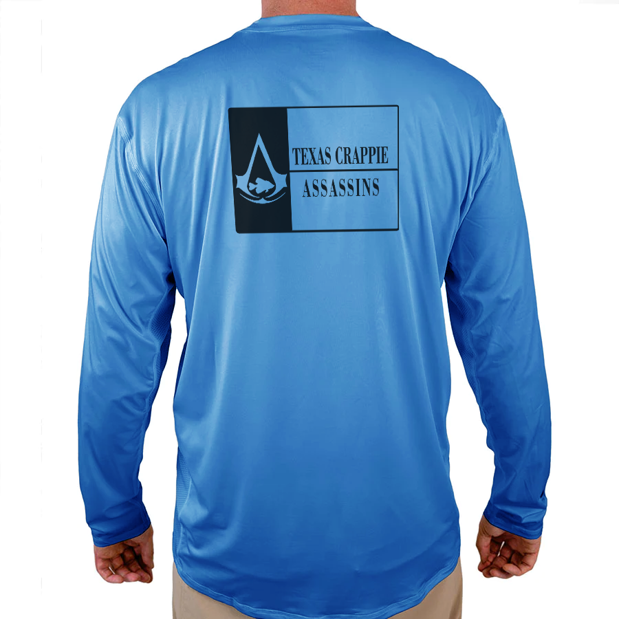 Texas Crappie Assassin Helios Fishing Shirt - White - WindRider