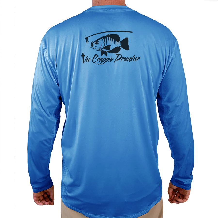 The Crappie Preacher Helios Fishing Shirt - White - WindRider