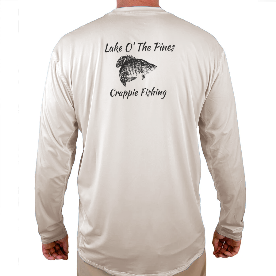 Lake O' Pines Crappie Fishing Helios Fishing Shirt - White - WindRider