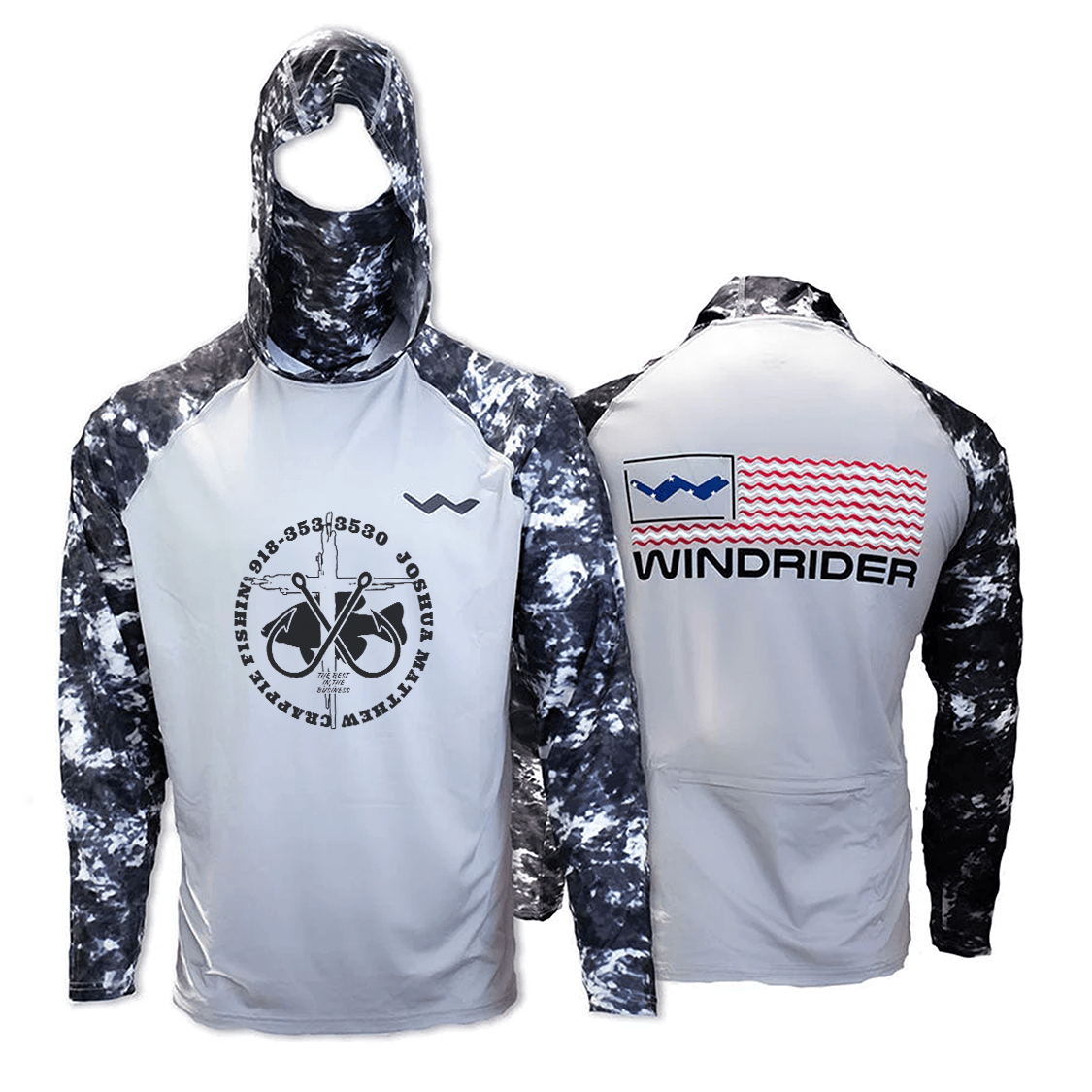 Joshua Matthew Crappie Fishin Atoll Fishing Shirt - Grey - WindRider