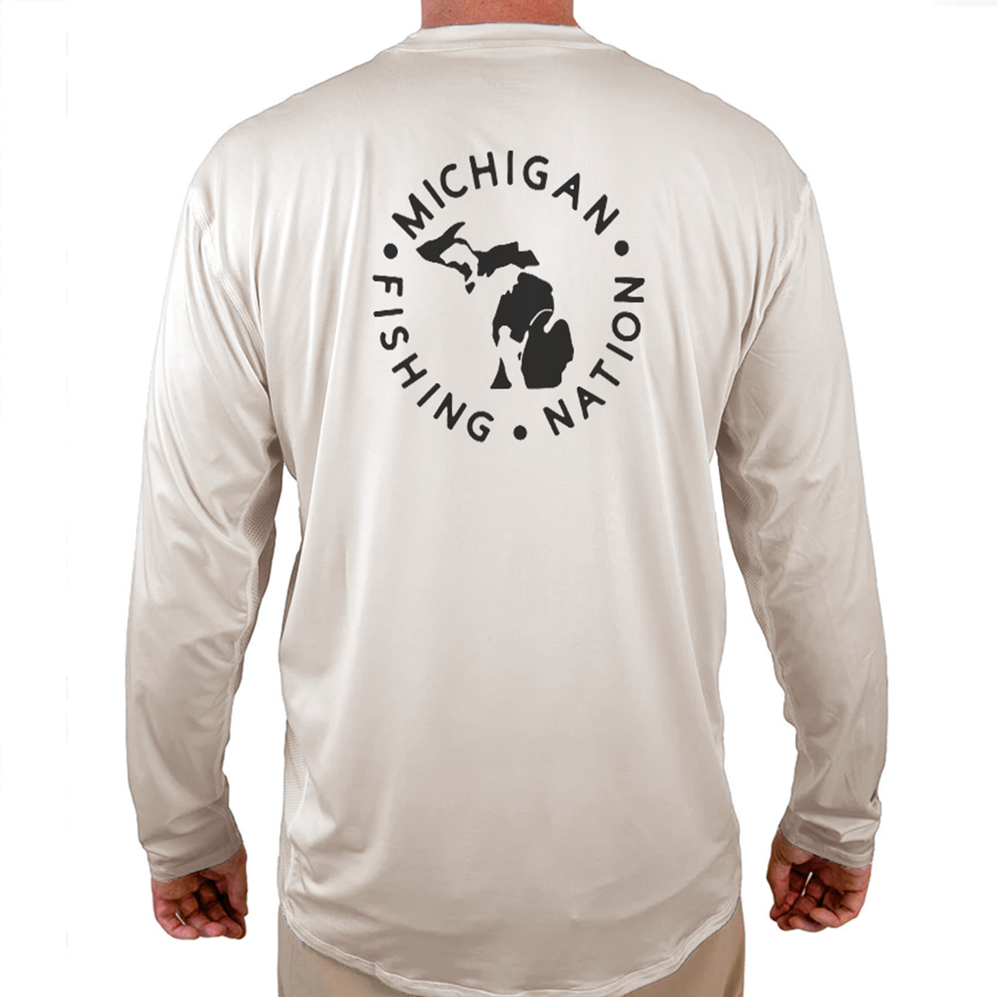 Michigan Fishing Nation TV Helios Fishing Shirt - White - WindRider