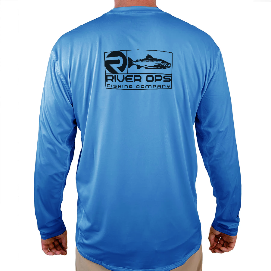 River Ops Fishing Company Helios Fishing Shirt - Blue - WindRider