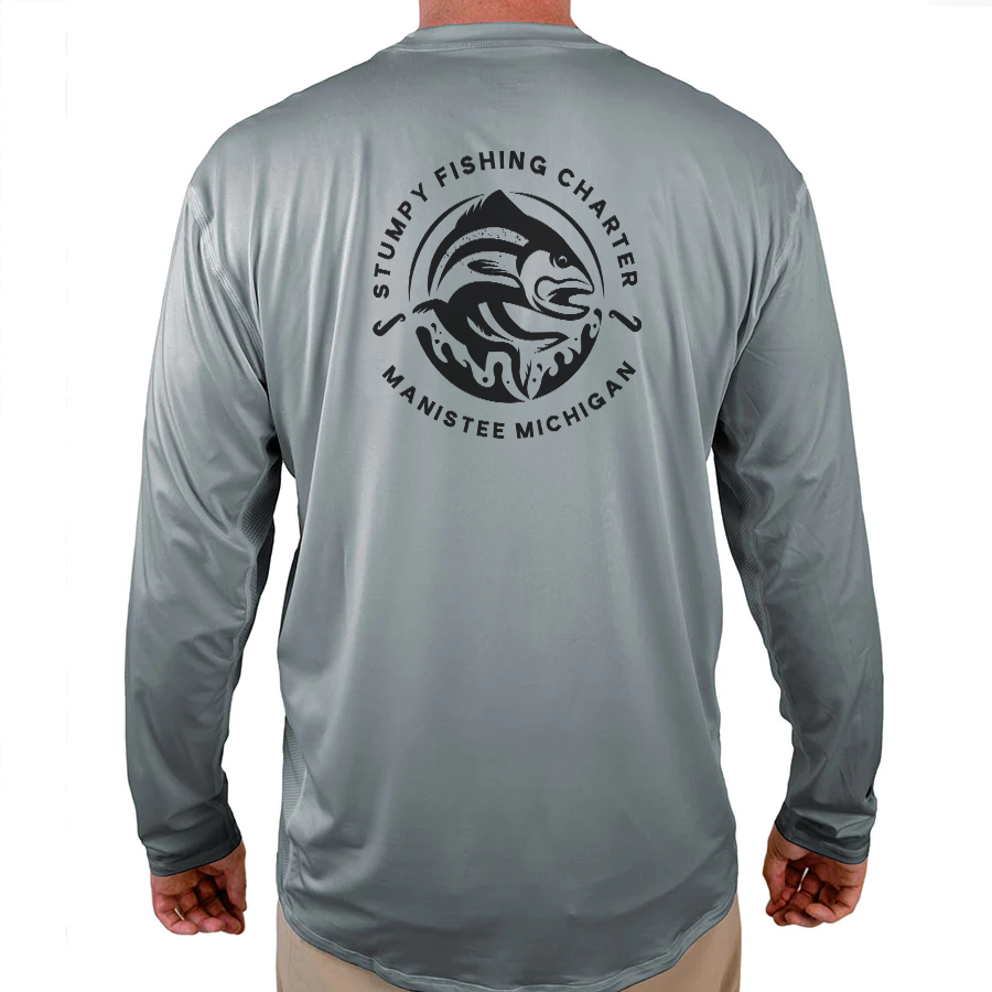 Stumpy Fishing Charter Helios Fishing Shirt - Grey - WindRider