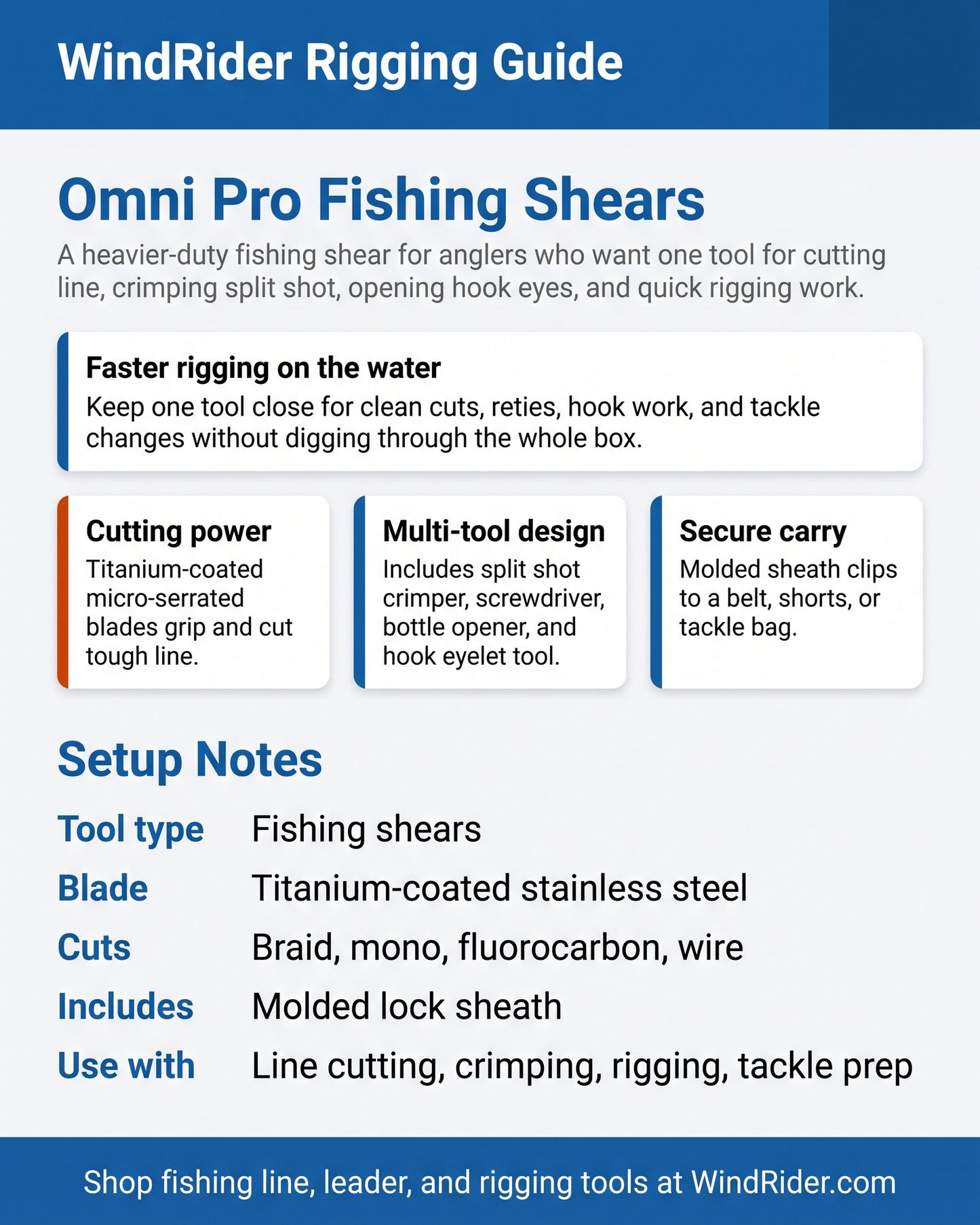 WindRider Rigging Guide - Beyond Fishing Omni Pro Fishing Shears