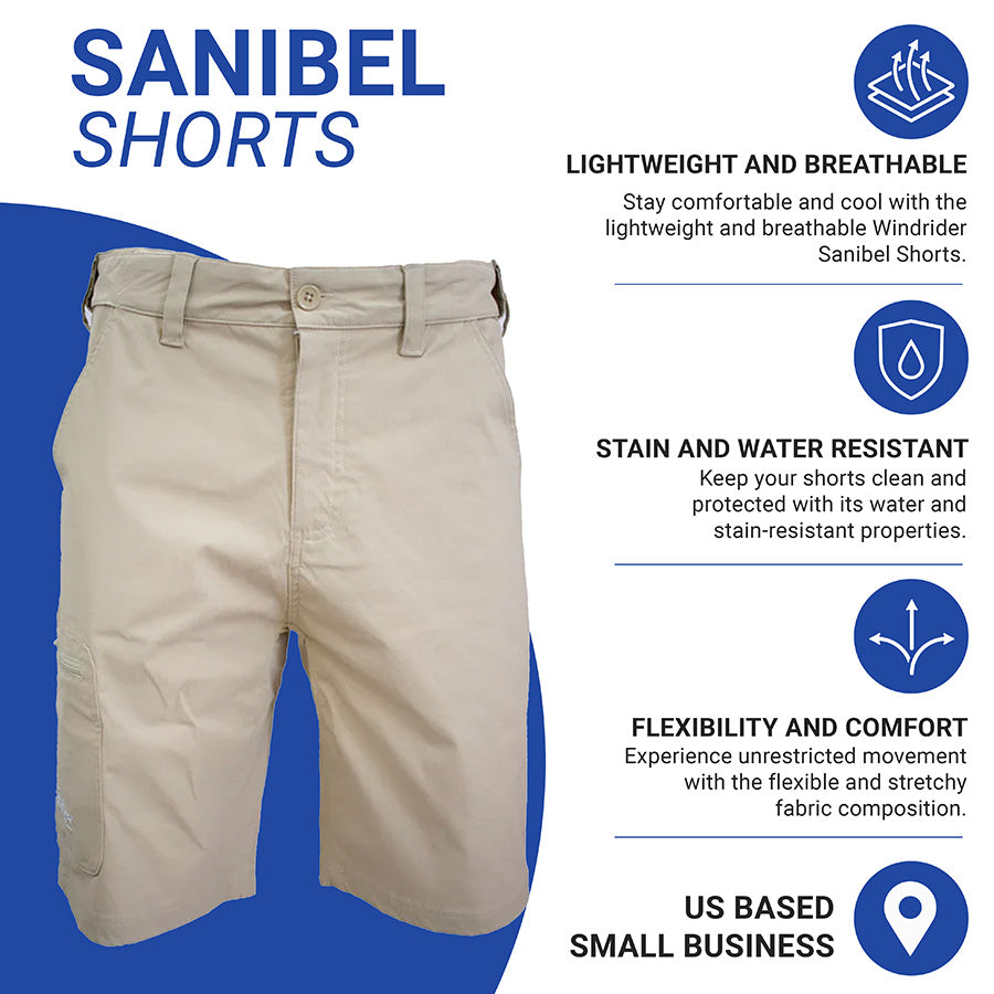 Men's Sanibel 10.5'' Inseam Shorts - Black - Shirts & Tops - WindRider