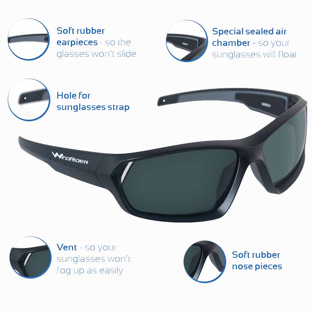Floaterz Polarized Floating Sunglasses - Floating - Black - WindRider