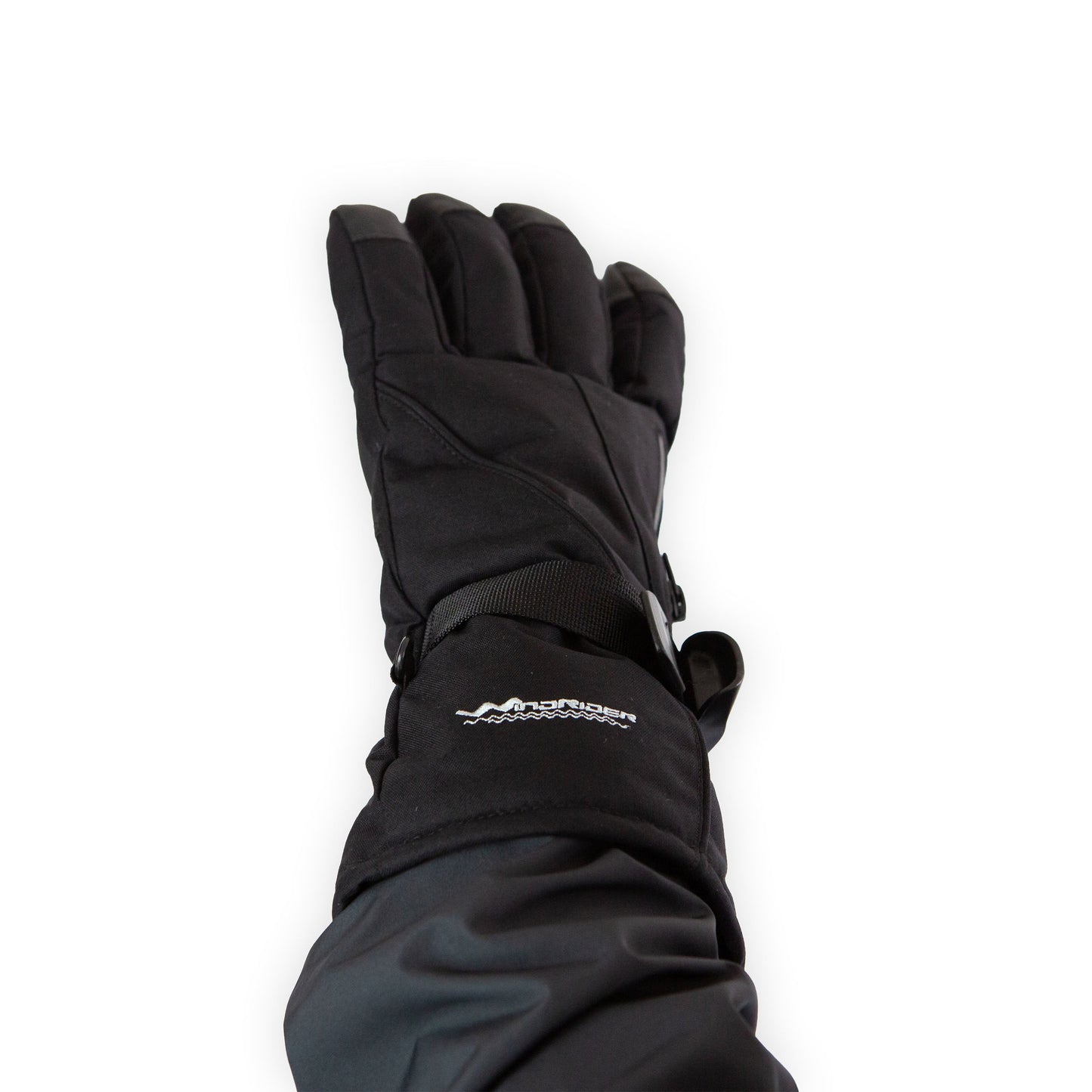 Detail of insulated ice gear gear showing waterproof construction and features