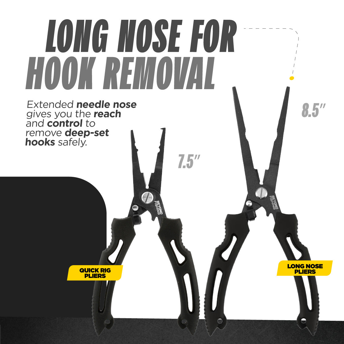 Beyond Fishing Long Nose & Quick-Rig Fishing Pliers