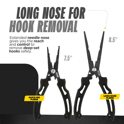 Beyond Fishing Long Nose & Quick-Rig Fishing Pliers