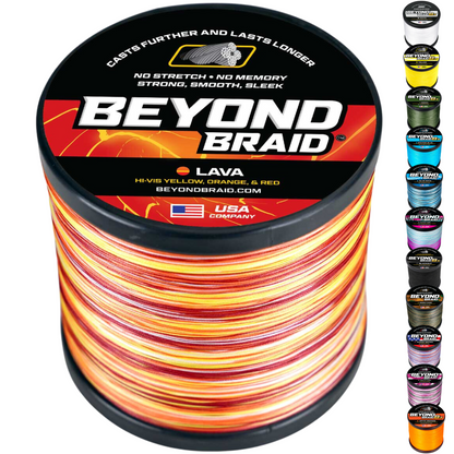 Beyond Braid Lava Red, Orange & Yellow Braided Fishing Line