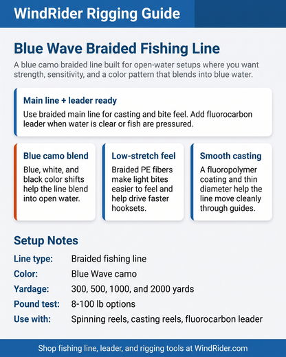 WindRider Rigging Guide - Beyond Braid Blue Wave Braided Fishing Line