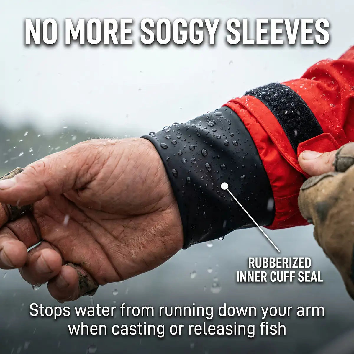 WindRider Rain Jacket Inner Cuff protects your sleeves