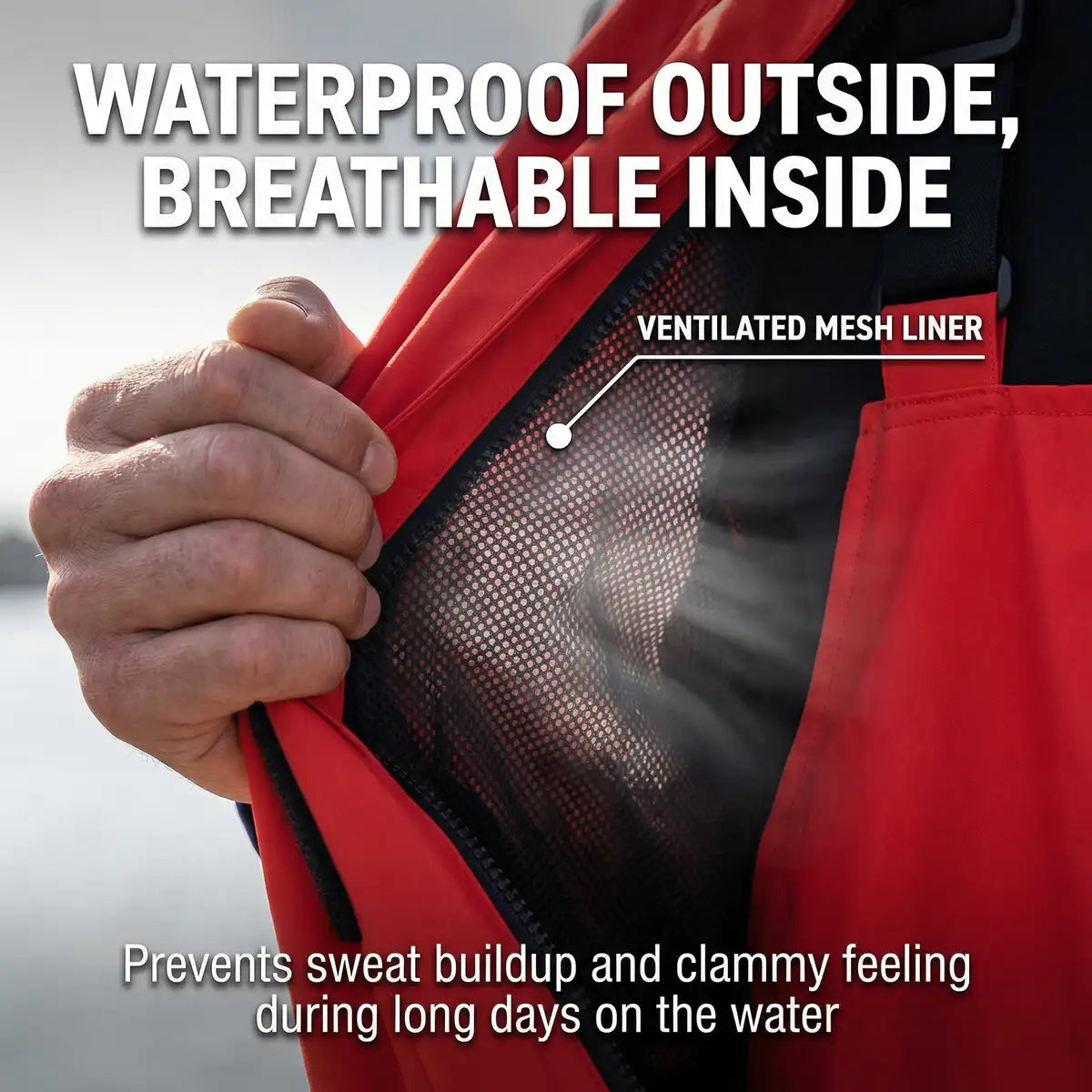 breathable rain gear bag WindRider Men's Waterproof All Weather Rain Suit, Red / L