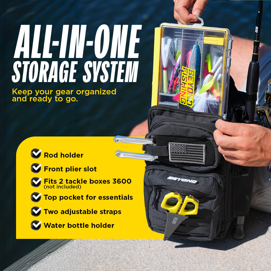 The Voyager Tackle Bag — Compact Sling Bag with Rod, Bottle & Pliers Holders