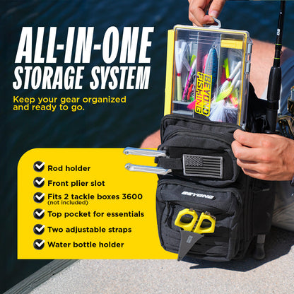 The Voyager Tackle Bag — Compact Sling Bag with Rod, Bottle & Pliers Holders