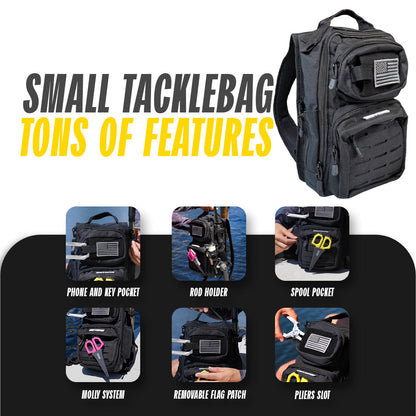 The Voyager Tackle Bag — Compact Sling Bag with Rod, Bottle & Pliers Holders