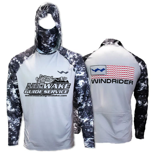 No Wake Guide Service Atoll Fishing Shirt - Grey - WindRider