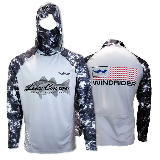 Lake Conroe Fishing Adventures Atoll Fishing Shirt - Grey - WindRider