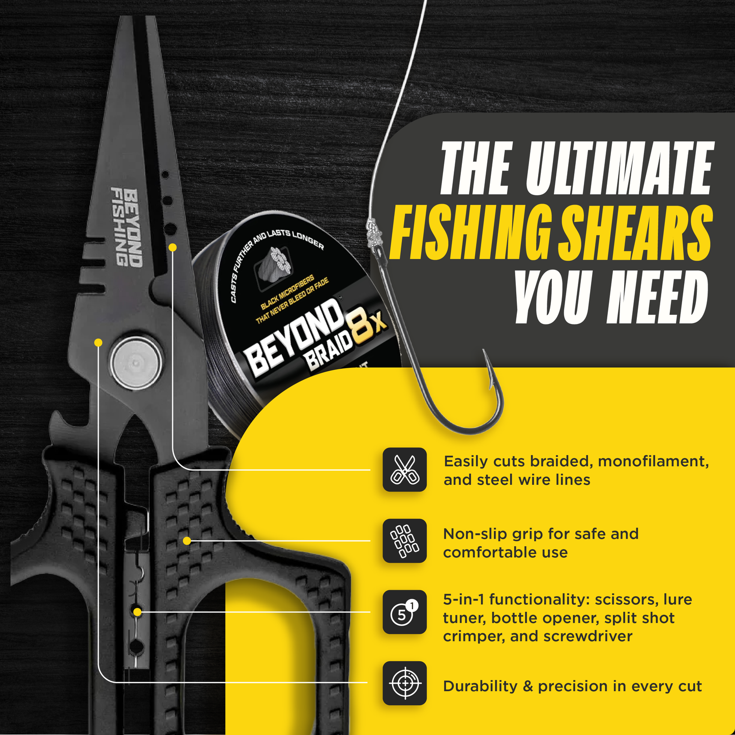 Beyond Braid 6.5" Pro Shears — Premium Braid Cutting Scissors