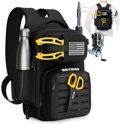The Voyager Tackle Bag — Compact Sling Bag with Rod, Bottle & Pliers Holders