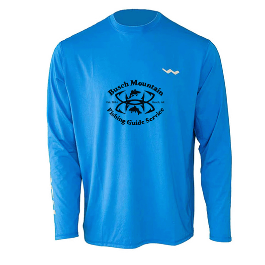 Busch Mountain Fishing Guide Service Helios Fishing Shirt - Blue - WindRider