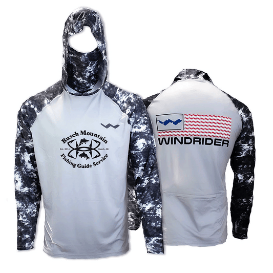 Busch Mountain Fishing Guide Service Atoll Fishing Shirt - Grey - WindRider