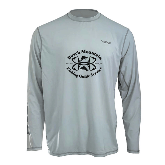 Busch Mountain Fishing Guide Service Helios Fishing Shirt - Grey - WindRider