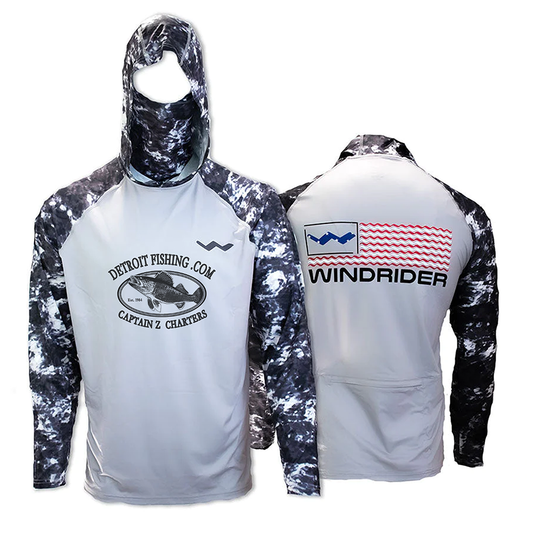 DetroitFishing.com Atoll Fishing Shirt - Grey - WindRider