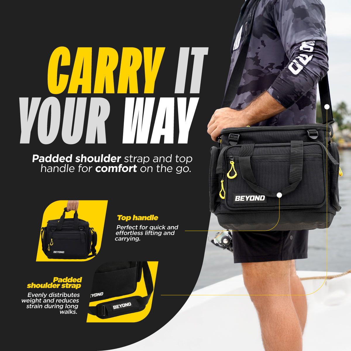 Hauler Tackle Bag — Rugged 420D Ripstop with 12 Storage Pockets (Medium, Large, XL)