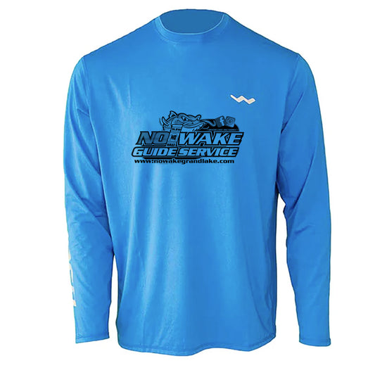 No Wake Guide Service Helios Fishing Shirt - Blue - WindRider