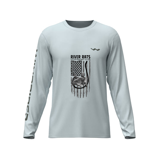 River Rats Catfishing Club Helios Fishing Shirt - Grey - WindRider