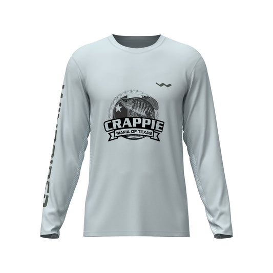 Crappie Mafia Of Texas Helios Fishing Shirt - Grey - WindRider
