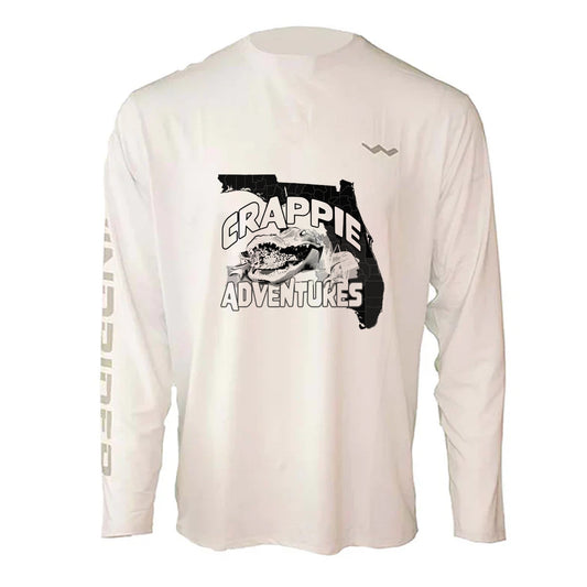Crappie Adventures Helios Fishing Shirt - White - WindRider