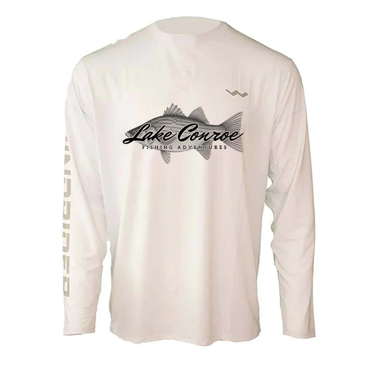 Lake Conroe Fishing Adventures Helios Fishing Shirt - White - WindRider