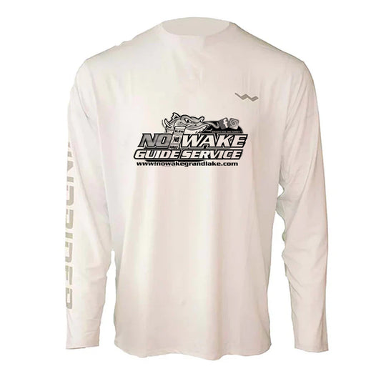 No Wake Guide Service Helios Fishing Shirt - White - WindRider